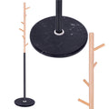 Cuier tip pom din metal Sersimo, 6 agatatoare, 180cm, negru maro