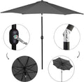 Umbrela terasa gradina, cu manivela si inclinare, GU200, diametru 300cm, gri antracit