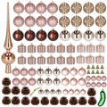Set globuri si decoratiuni de Craciun, 101 piese, diverse dimensiuni, roz auriu
