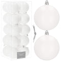 Set globuri de Craciun, 20 bucati, 8cm, alb mat