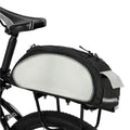 Geanta portbagaj bicicleta, 1 compartiment si 3 buzunare laterale, 40x20x17cm, negru cu elemente reflectorizante gri