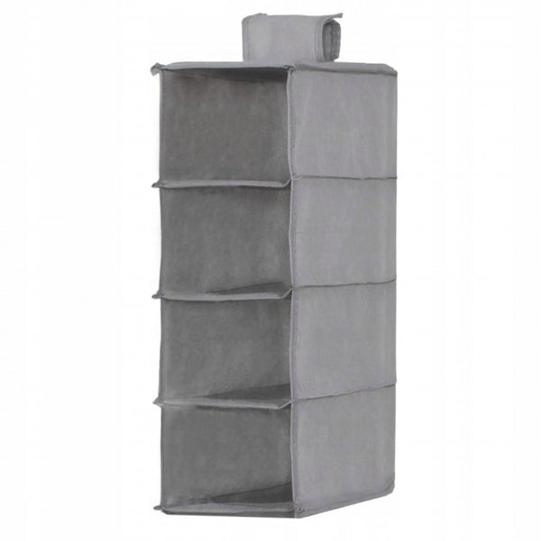 Organizator dulap Sersimo, 4 compartimente, textil, 80cm, gri