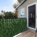 Panou paravan cu frunze artificiale pentru gard sau balcon, 100x500cm, verde