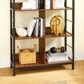 VASAGLE Biblioteca cu rafturi deschise, 8 compartimente, design industrial, 80x33x149cm, maro retro si negru
