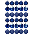Set globuri de Craciun, 30 bucati, 3 modele, 6cm, albastru