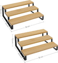 SONGMICS Raft de depozitare extensibil cu 3 nivele, bambus, stivuibil, 32x25x11cm, maro natur