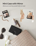 SONGMICS Cutie de bijuterii pe 3 nivele, cu 2 sertare, oglinda, maner, inchidere cu cheie, 18x26x17cm, negru