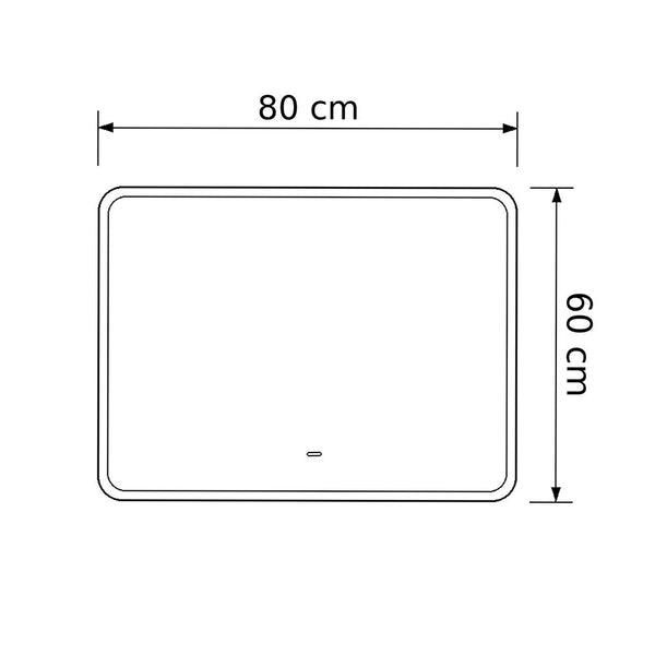 Leziter Padova 80 oglindă cu detector de prezență cu lumină LED și dezumidificator 80x60 cm