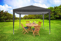 Cort pavilion de gradina, 300x300 cm, cu 4 pereti laterali cu ferestre, impermeabil cu rezistenta UV, gri