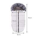 Sac iarna de bebelusi pentru carucior, marime universala, cu gluga, 90x45cm, gri