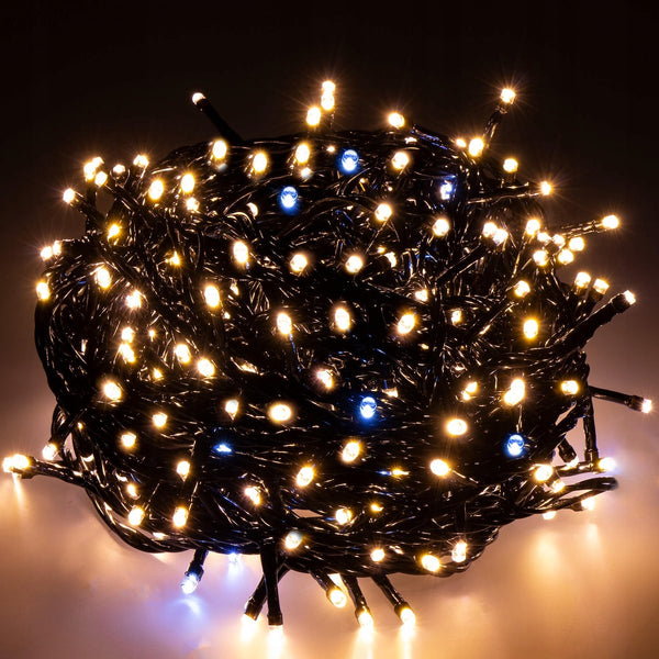 Instalatie lumini pentru bradul de Craciun, 41,5 metri, 500 LED-uri cu flash, galben