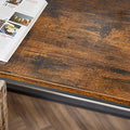 VASAGLE Birou cu 2 rafturi pe stanga sau dreapta, cadru din otel, 60x120x75cm, industrial, maro rustic si negru