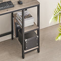 VASAGLE Birou de colt in forma de L, cu 2 rafturi de depozitare, 138x138x75cm, industrial, gri si negru