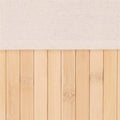 Cos de rufe din bambus, pliabil, cu captuseala detasabila lavabila, 3 compartimente, 150L, 63x42x62cm, maro