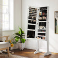 SONGMICS Oglinda de podea cu suport, design fara rama, cu spatiu de depozitare, 41x37x152cm, alb