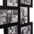 Rama foto de perete, colaj de 14 fotografii, 36x118cm, negru