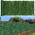 Panou paravan cu frunze artificiale pentru gard sau balcon, 100x300cm, verde
