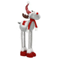 Figurina Craciun, Ren, picioare telescopice, iluminare LED, inaltime reglabila 64-85cm
