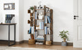 VASAGLE Biblioteca stil arbore, cu 13 rafturi de depozitare, colturi rotunjite, 86x25x140cm, maro rustic