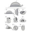 Cort plaja si picnic semi-deschis Sersimo, protectie UV, 200x120x110cm, gri