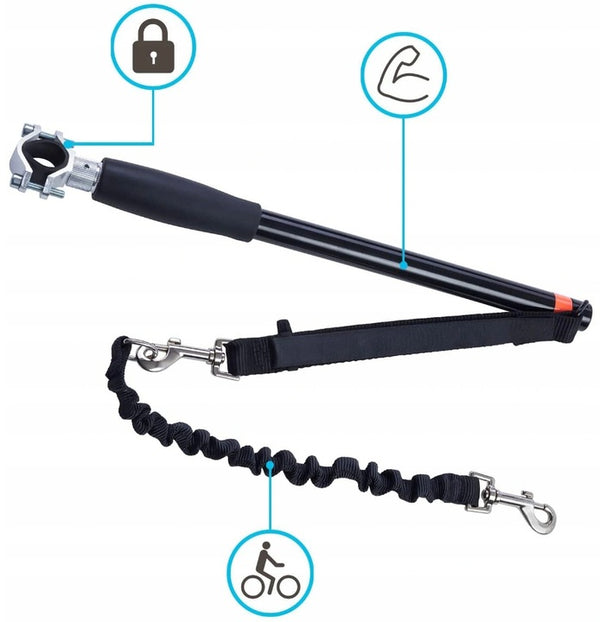Lesa hands-free de caini pentru bicicleta, Sersimo, Negru