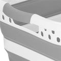 Cos de rufe pliabil tip lighean, cu manere, din plastic si silicon, 53x38x24cm, 24litri, gri