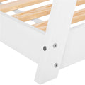 Pat din lemn pentru copii, model TeePee, somiera inclusa, 61x146x130 cm, alb