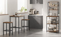 VASAGLE Set masa si scaune de bar, masa 60x60x90cm si 2 scaune 30x40x65cm, stil industrial, maro rustic