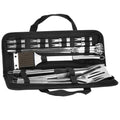 Set accesorii pentru gratar din inox, 20 de piese inclusiv perie, husa transport