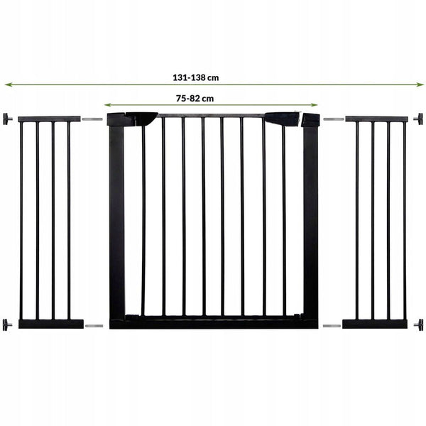Poarta de siguranta Safety Gate pentru scari, ajustabila 131-138 cm, din otel, neagra