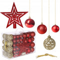 Set globuri de Craciun, 100 bucati, 3-6cm, rosu auriu