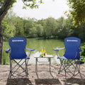 SONGMICS Set 2 scaune pliabile de camping sau pescuit, suport pahar, maxim 150kg, albastru