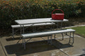 Set masa cu 2 banci pliabile tip valiza pentru gradina, camping, terase, 180x72x75cm