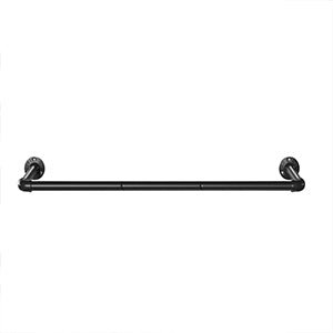 SONGMICS Set 2 sine metalice de agatat haine, montare pe perete, aspect industrial, 92x30x8cm, negru