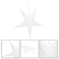 Stea decorativa 3D din hartie ajurata, 60cm, alba