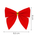 Set 6 ornamente pentru bradul de Craciun, fundita, 8cm, rosu