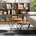 VASAGLE Set de 2 mese de cafea, stil industrial, 50x40cm si 40x36cm, maro rustic si negru