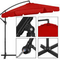 Umbrela de gradina cu brat lateral banana, cu husa, 300cm, rosu