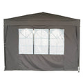 Cort pavilion de gradina pliabil, instalare automata pop-up, material textil oxford impermeabil, cu 4 pereti laterali, 300x300cm, gri