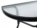 Set mobilier gradina sau balcon, masa semirotund sticla cu 2 scaune pliabile, gri