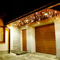 Instalatie luminoasa tip turturi LED exterior/interior, 500 LED-uri alb cald cu flash alb rece, 20 m, IP44, conectabila