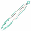 Set Sersimo 12 ustensile de bucatarie din silicon termorezistent si maner din bambus, verde