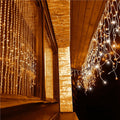 Instalatie luminoasa tip turturi LED exterior/interior, 300 LED-uri alb cald cu flash alb rece, 12 m, IP44, conectabila