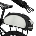 Geanta portbagaj bicicleta, 1 compartiment si 3 buzunare laterale, 40x20x17cm, negru cu elemente reflectorizante gri