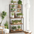 VASAGLE Raft de bucatarie cu spatiu pentru cuptorul cu microunde, 6 rafturi, otel, industrial, 40x80x167cm, maro retro si negru