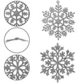 Decoratiune brad fulg de zapada, set 12 bucati, 10cm, argintiu