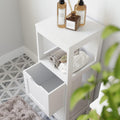 VASAGLE Dulap de podea pentru baie, multifunctional, 2 sertare, 30x30x89cm, alb