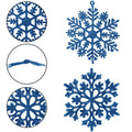 Decoratiune brad fulg de zapada, set 12 bucati, 10cm, albastru