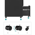 SONGMICS Dulap mobil tip rollbox pentru birouri, din otel, sertar cu sina dosare A4, 39x52x60 cm, negru