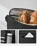 SONGMICS Carucior de cumparaturi piata, pliabil, compartiment frigorific, multifunctional, 44x35x100 cm, negru